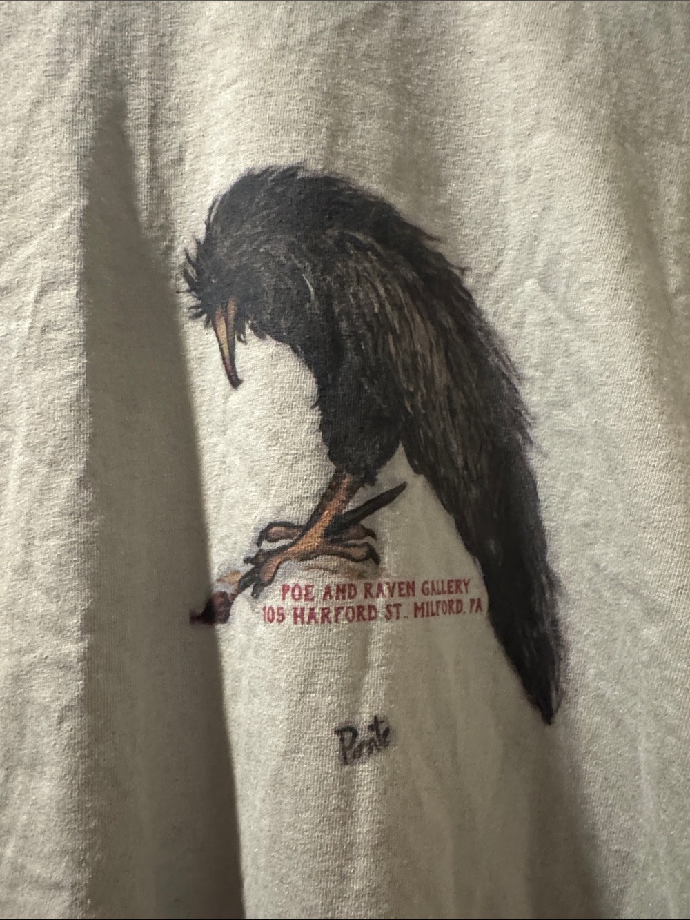 Original artist painted Raven Graphic Tee from the Poe and Raven Gallery